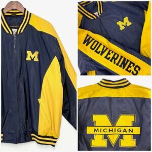 Y2K NWOT Michigan Wolverines Varsity Jacket XXL UofM Maize Blue Navy Yellow NCAA